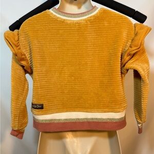 Matilda Jane Mustard Gold Corduroy Ruffle Sleeve Top - Size 2T